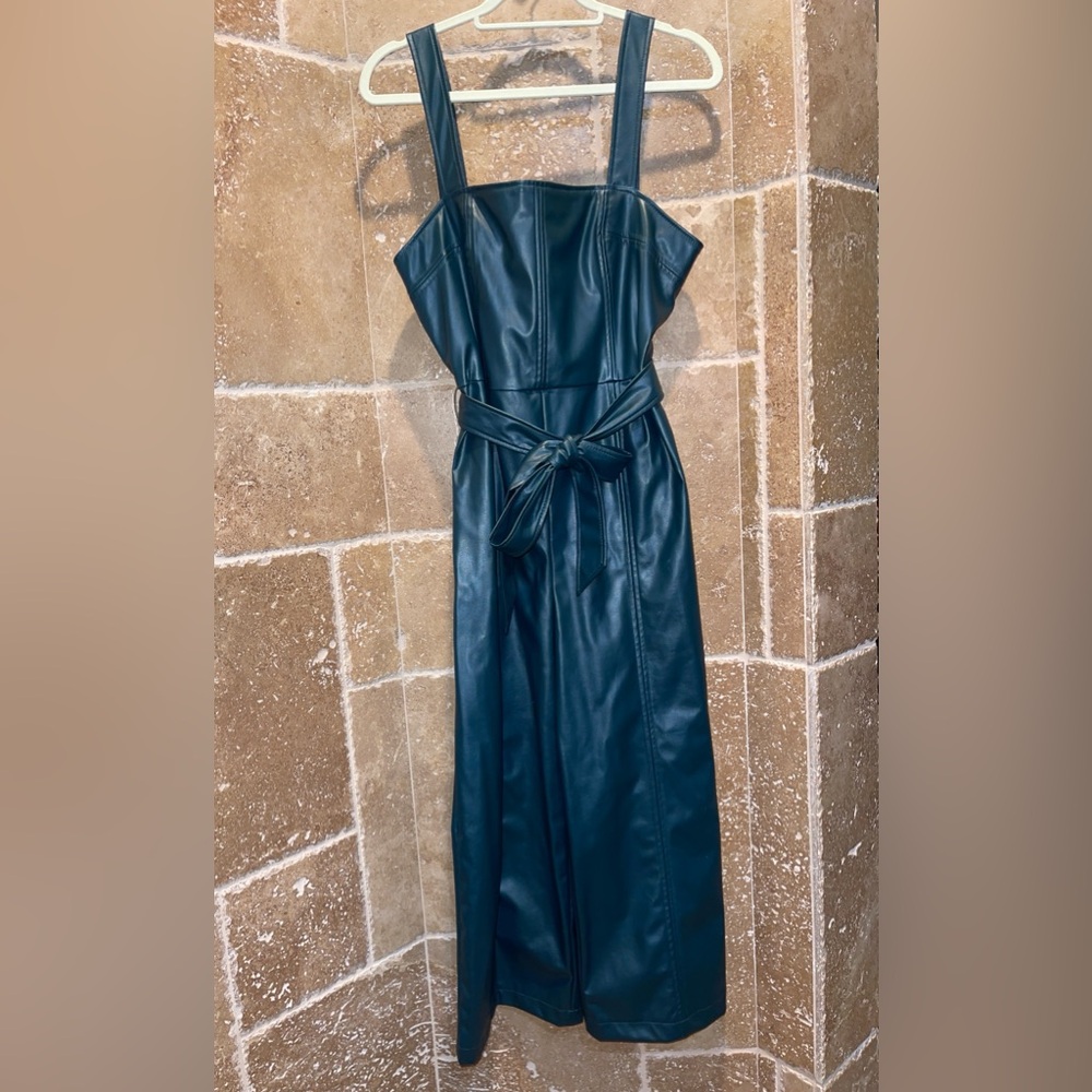 BCBGeneration Faux Leather Jumpsuit Size L